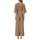 Dolman Sleeve Belted Wide Leg Jumpsuit - Objet D'Art