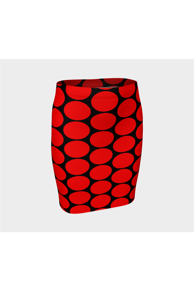 Big Red Ovals Fitted Skirt - Objet D'Art