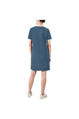 Arabesque Short-Sleeve Round Neck A-Line Dress - Objet D'Art