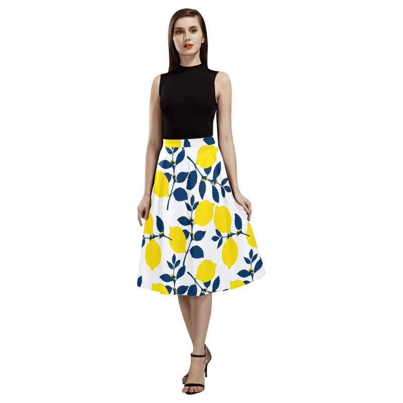 Lemon Orchard Mnemosyne Women's Crepe Skirt (Model D16) - Objet D'Art