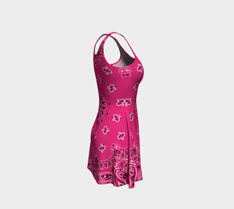Pink Bandana Flare Dress - Objet D'Art