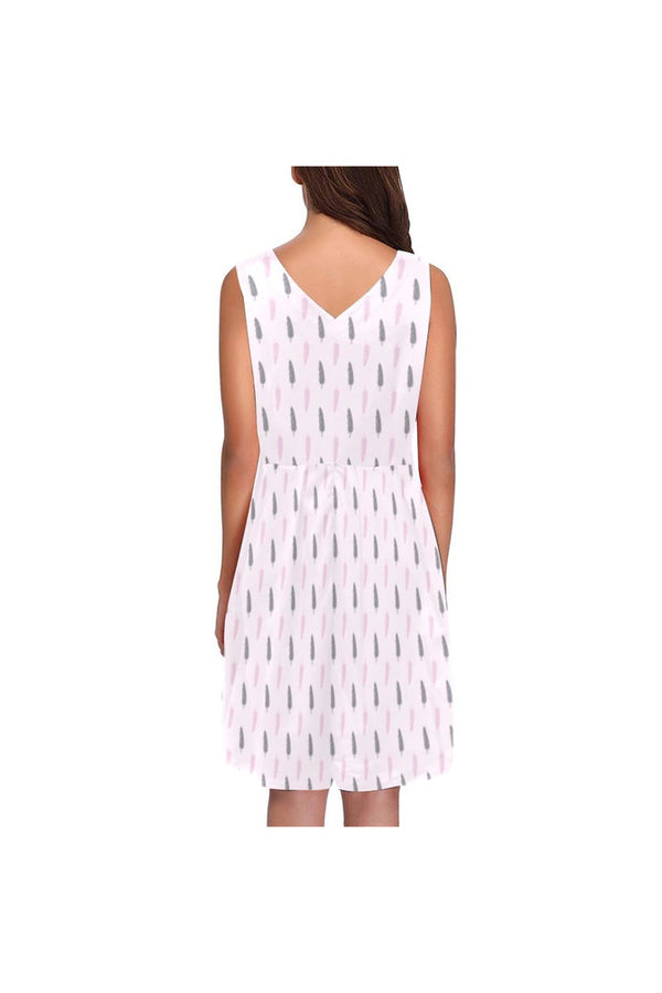 Feather Light Pink Chryseis Sleeveless Pleated Dress - Objet D'Art