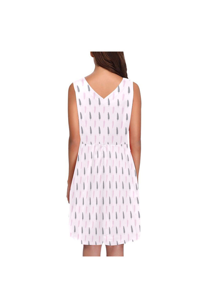 FEATHER D07 BACK LOWER Chryseis Sleeveless Pleated Dress(Model D07) - Objet D'Art