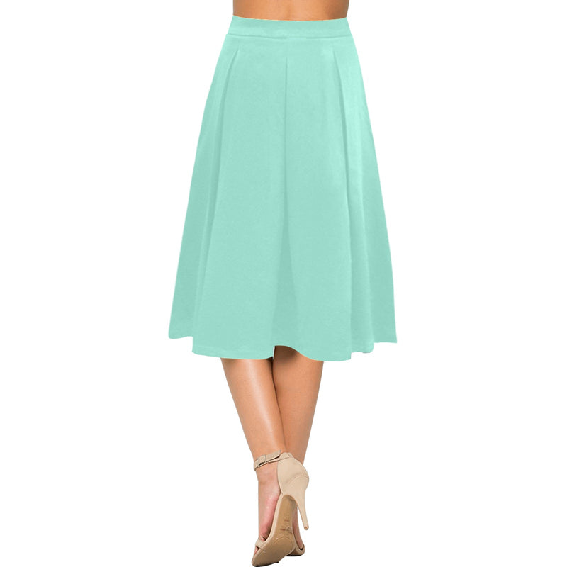 Mint Green Mnemosyne Women's Crepe Skirt - Objet D'Art