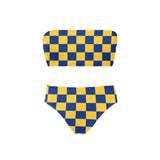 barbados checkered Chest Wrap Bikini Swimsuit (Model S36) - Objet D'Art
