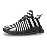 Abstract Zebra Unisex Bounce Mesh Knit Sneakers - Objet D'Art