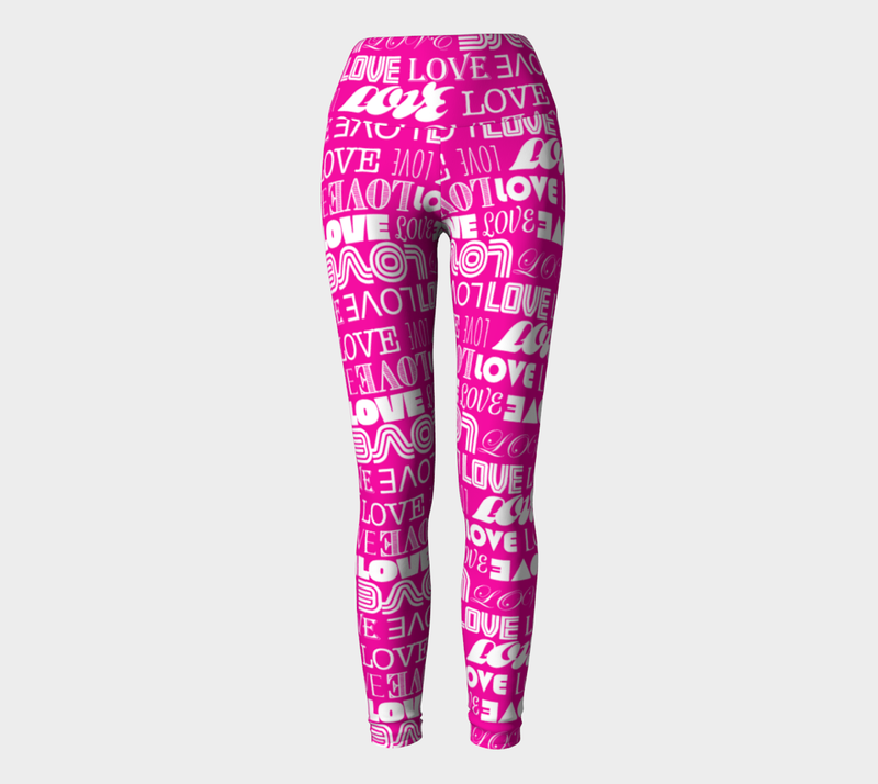 Love Print Yoga Leggings - Objet D'Art