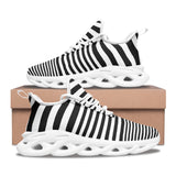 Abstract Zebra Unisex Bounce Mesh Knit Sneakers - Objet D'Art