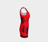 Red Rose Bodycon Dress - Objet D'Art