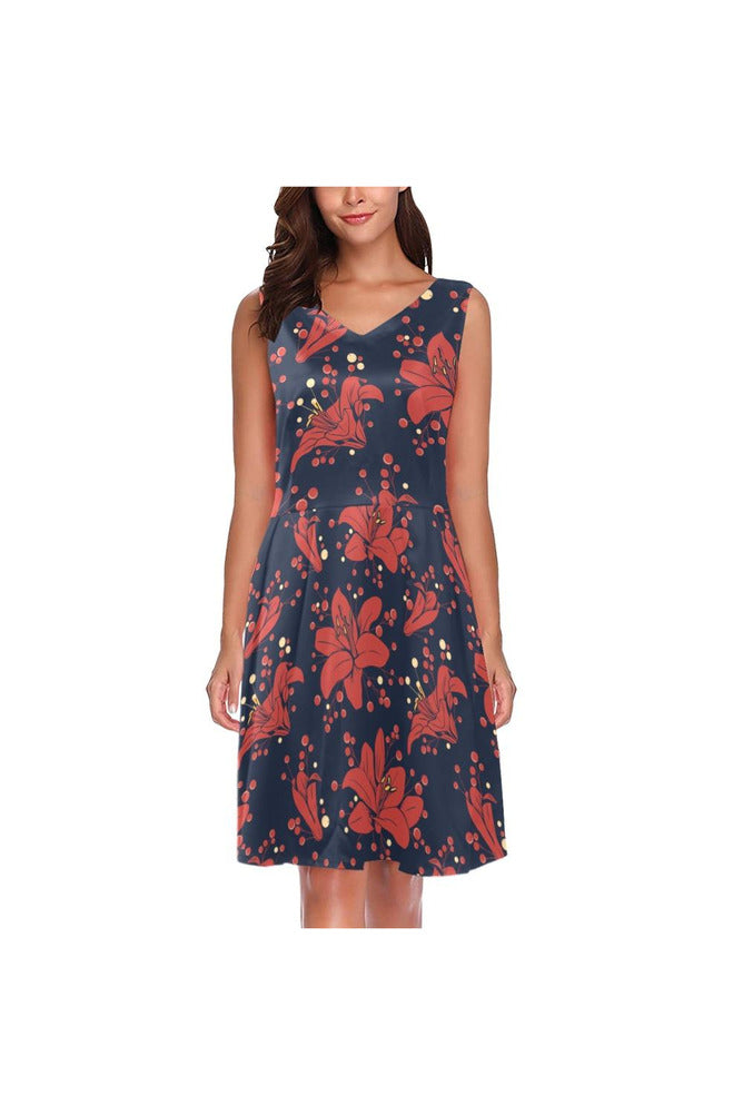 Floral Fancy Chryseis Sleeveless Pleated Dress - Objet D'Art