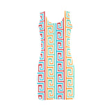 multi colored greek key print Medea Vest Dress (Model D06) - Objet D'Art