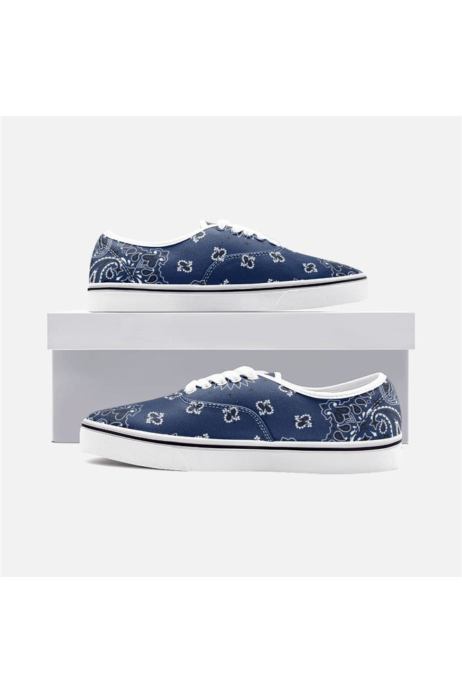 Blue Bandana Unisex Canvas Sneakers - Objet D'Art