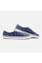 Blue Bandana Unisex Canvas Sneakers - Objet D'Art