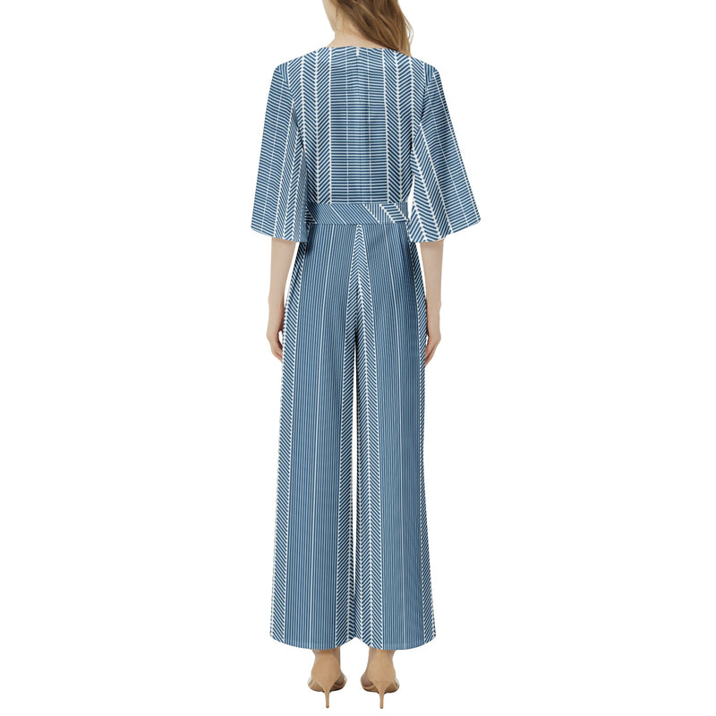 Dolman Sleeve Belted Wide Leg Jumpsuit - Objet D'Art