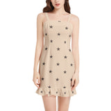 Sleeveless Square Neck Ruffle Hem Mini Dress - Objet D'Art