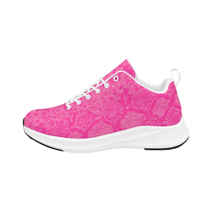 hot pink snakeskin 9k Women's Alpha Running Shoes (Model 10093) - Objet D'Art