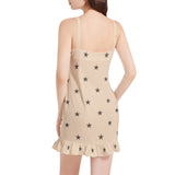 Sleeveless Square Neck Ruffle Hem Mini Dress - Objet D'Art