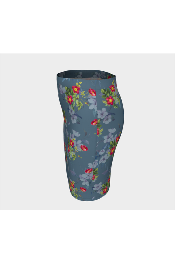Floral Gray Fitted Skirt - Objet D'Art