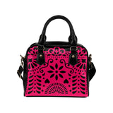 Red Pink Papel Picado Shoulder Handbag (Model 1634) - Objet D'Art