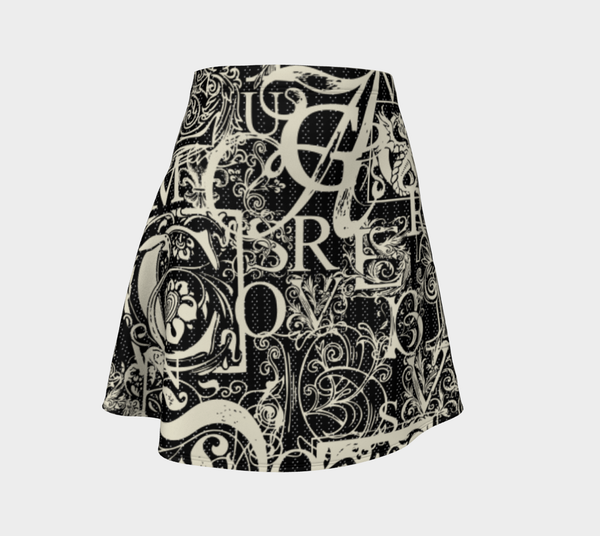 Calligraphy Flare Skirt - Objet D'Art