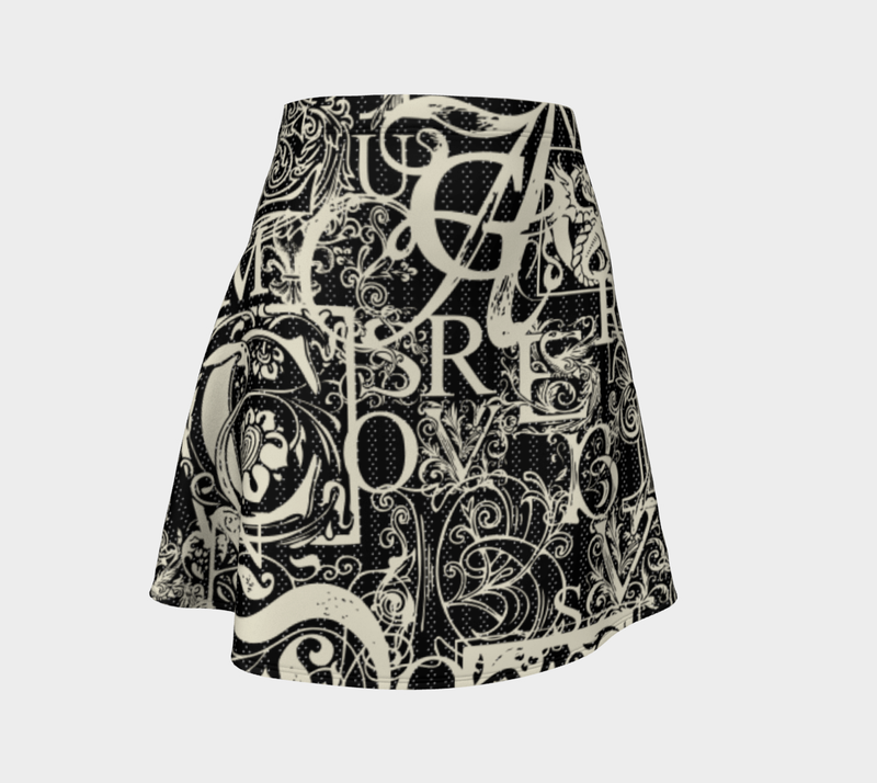 Calligraphy Flare Skirt - Objet D'Art