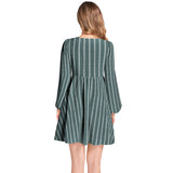 Lantern Sleeve Deep V-Neck Short Dress - Objet D'Art