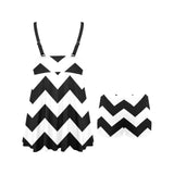 bw herringbone earrings Chest Pleat Swim Dress (Model S31) - Objet D'Art