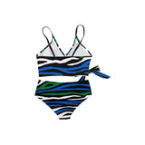 marine camo Knot Side Bikini Swimsuit (Model S37) - Objet D'Art