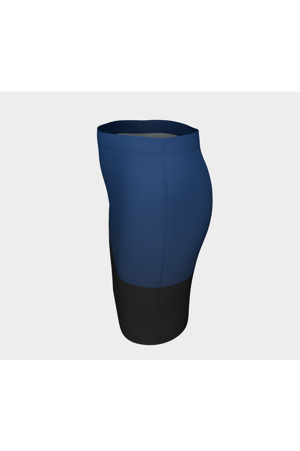 Two-Tone Blue Fitted Skirt - Objet D'Art