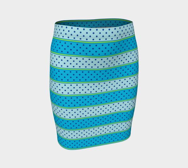 Striped Polkadot Fitted Skirt - Objet D'Art