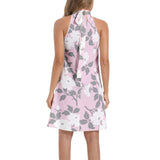 Tie Back Halter Neck Flared Dress - Objet D'Art