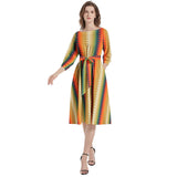 Boat Neck Belted Flared Dress - Objet D'Art