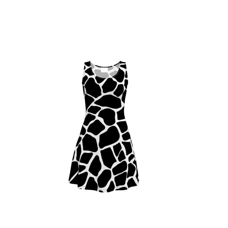 Giraffe Print Skater Dress - Objet D'Art