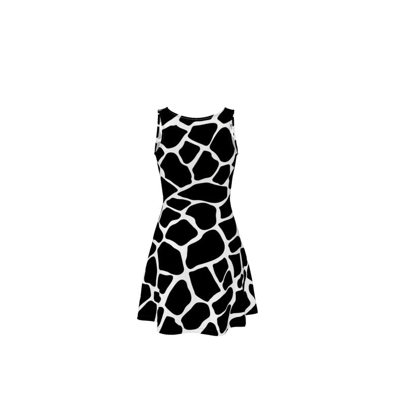 Giraffe Print Skater Dress - Objet D'Art