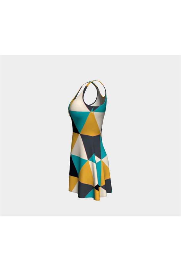 Triangle Patchwork Flare Dress - Objet D'Art