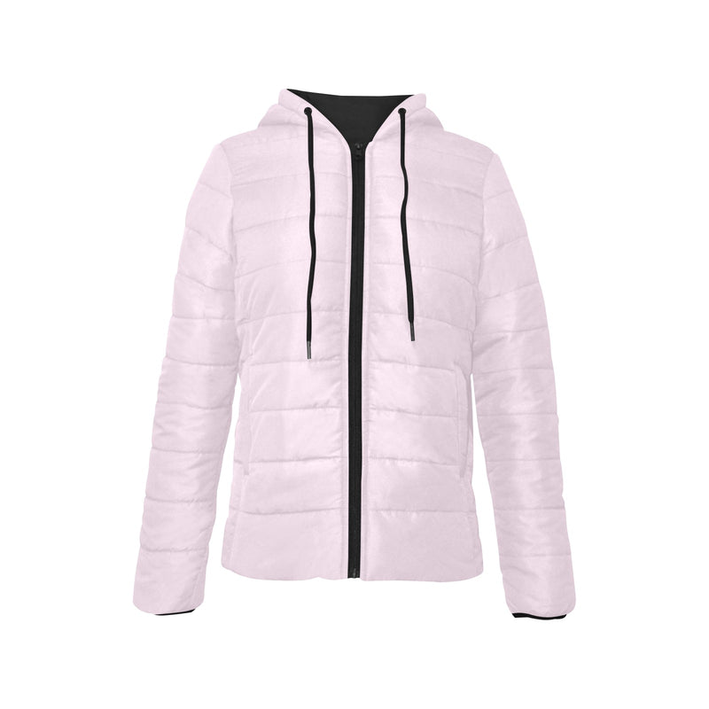 Light PInk Women's Padded Hooded Jacket - Objet D'Art