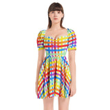 Puff Sleeve Sweetheart Neck Short Dress - Objet D'Art