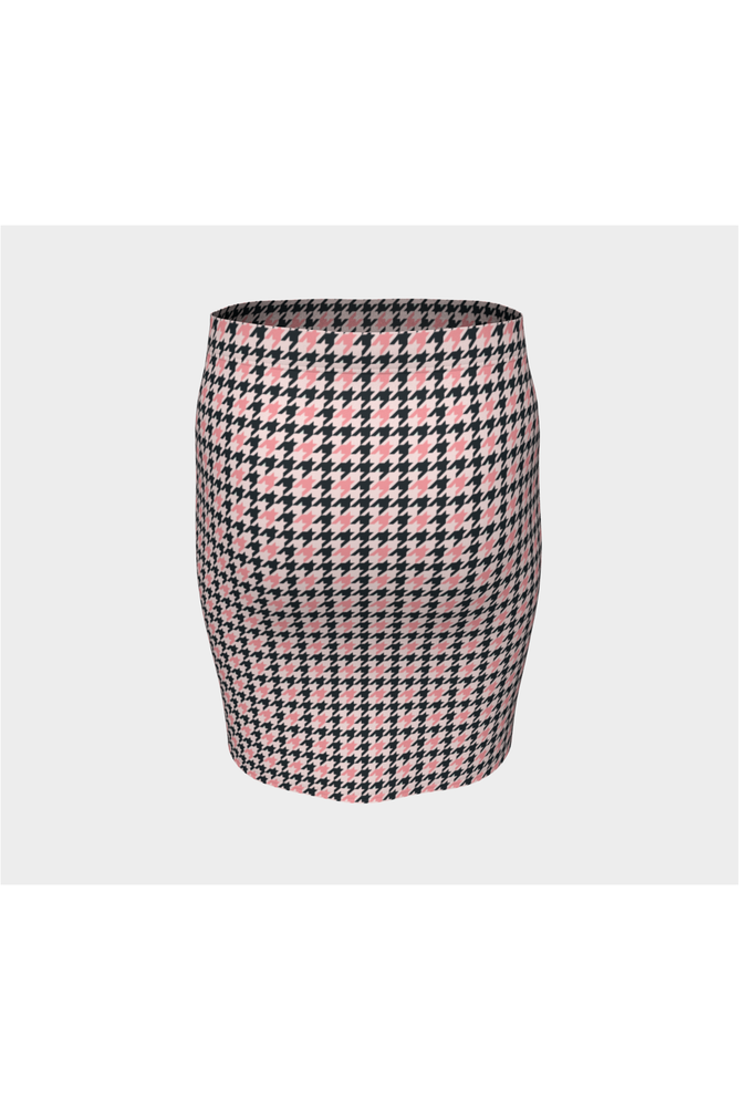 Pink Houndstooth Fitted Skirt - Objet D'Art