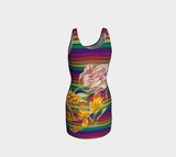 Floral Rainbow Bodycon Dress - Objet D'Art