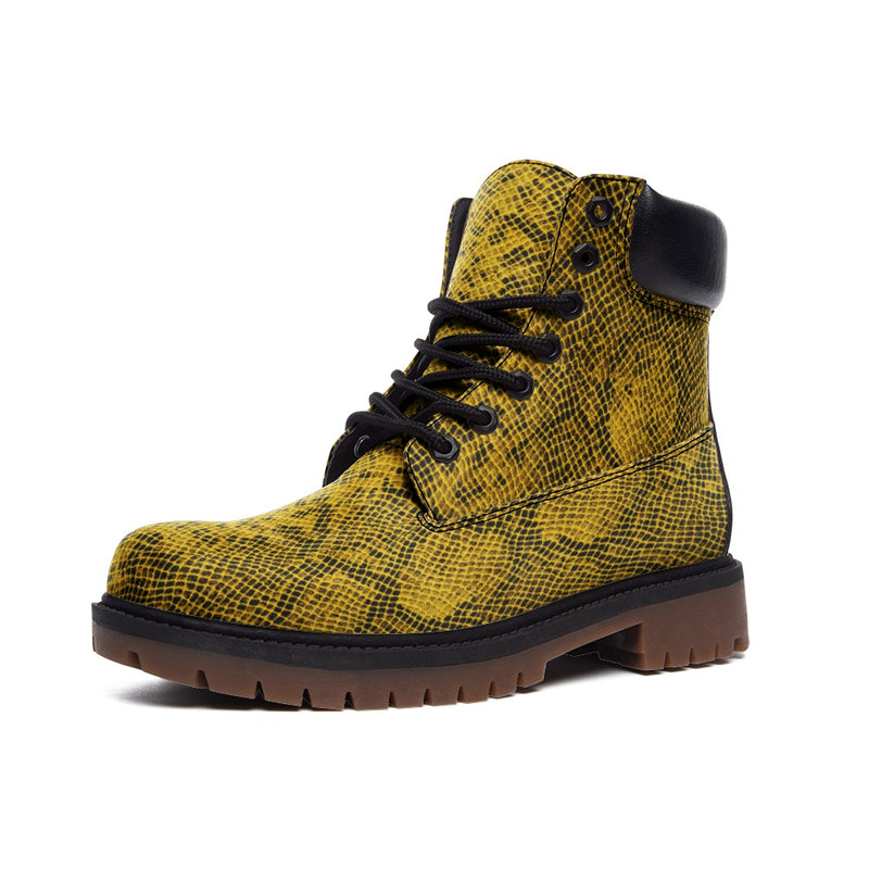 Yellow Snakeskin Casual Leather Lightweight boots TB - Objet D'Art