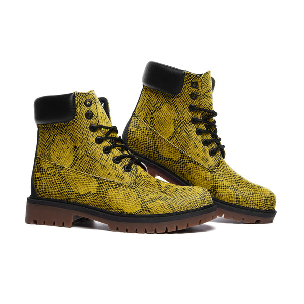 Yellow Snakeskin Casual Leather Lightweight boots TB - Objet D'Art