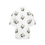 magnolia print on white All Over Print Hawaiian Shirt for Women (Model T58) - Objet D'Art