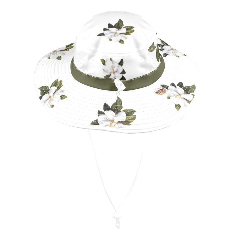 dark magnolia leaf green Wide Brim Bucket Hat - Objet D'Art