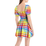 Puff Sleeve Sweetheart Neck Short Dress - Objet D'Art