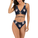 cheribum navy sky print Cross String Bikini Set (Model S29) - Objet D'Art
