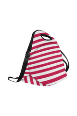 Red Stripes Neoprene Lunch Bag/Large (Model 1669) - Objet D'Art