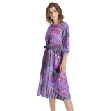 Amino Acid Boat Neck Belted Flared Dress - Objet D'Art