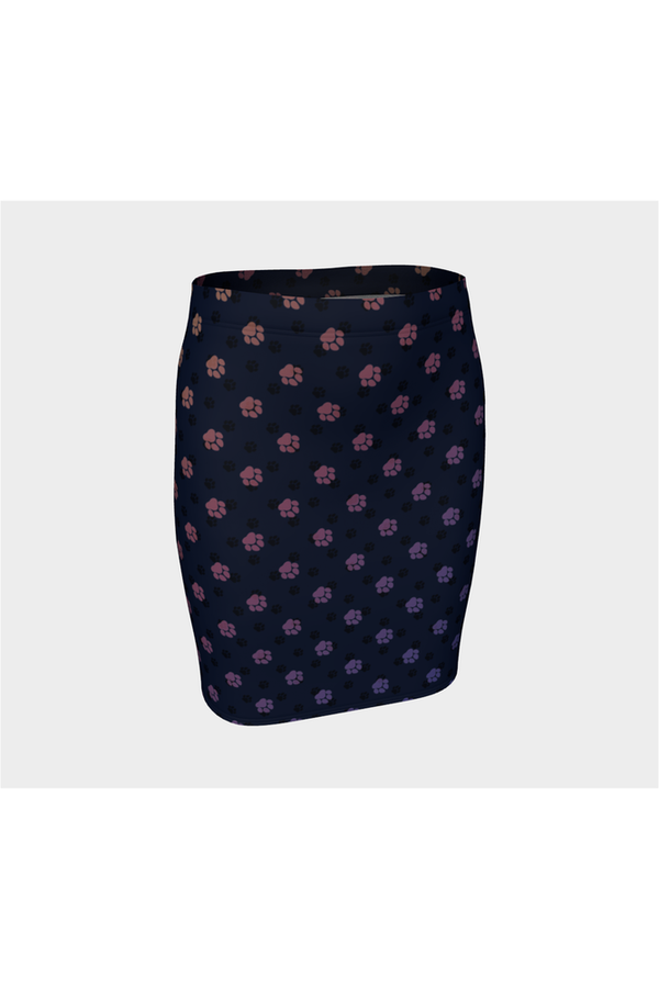 Paw Print Fitted Skirt - Objet D'Art