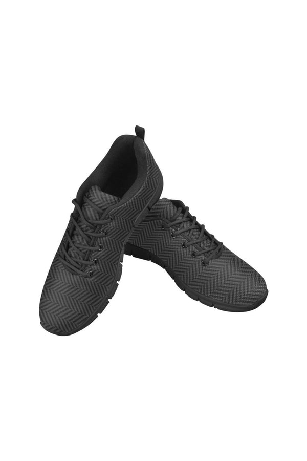 Herring Bone Dark Print Women's Breathable Running Shoes (Model 055) - Objet D'Art