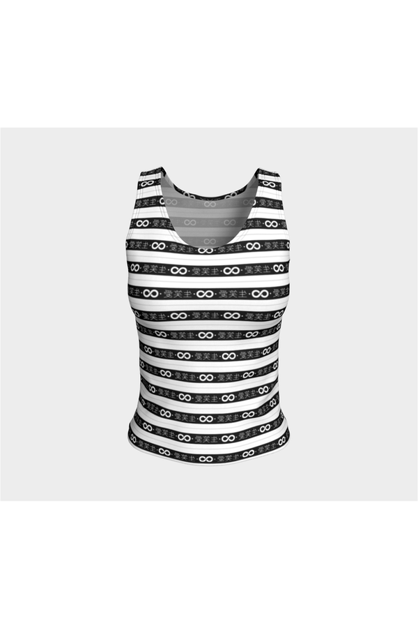 Live Laugh Love Black Striped Fitted Tank Top - Objet D'Art